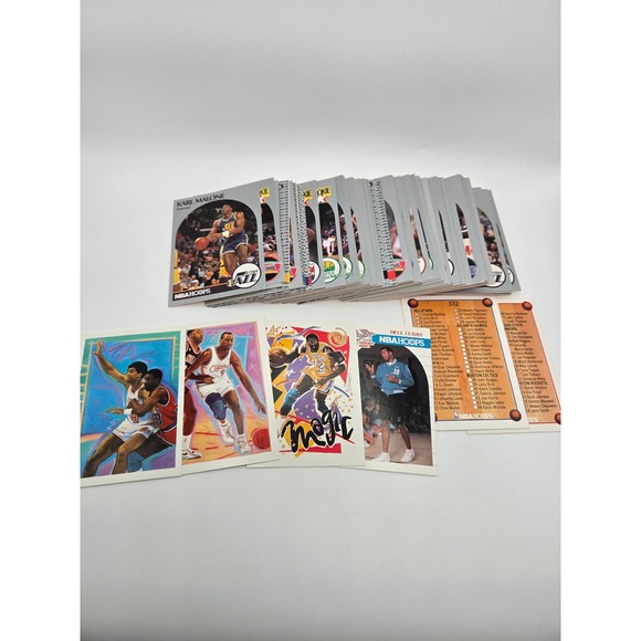 NBA Hoops Other - 1990 NBA Hoops Basketball Cards‎ Lot Karl Malone Magic Johnson Larry Bird